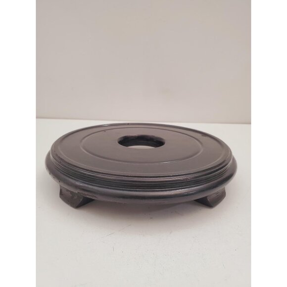 vintage Round base for pot,figurine, Vase base,Oriental darkbrown base,base for - Picture 1 of 10